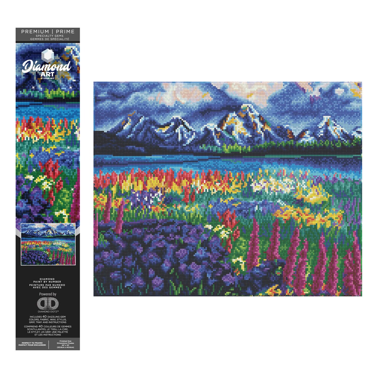 Diamond Art By Leisure Arts Mountain Field, 20"X16", Advanced Diamond Painting Kits For Adults, Art For Adults, Kit, Painting